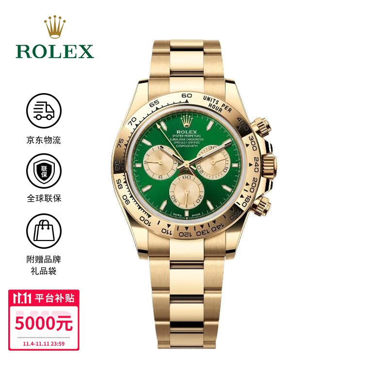 劳力士迪通拿 25年新款绿金迪 18k金材质 机械机芯100米防水 40mm 稀缺