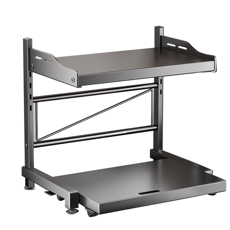 四季沐歌廚房微波爐置物架臺(tái)面烤箱架子電飯煲支架多層多功能收納架