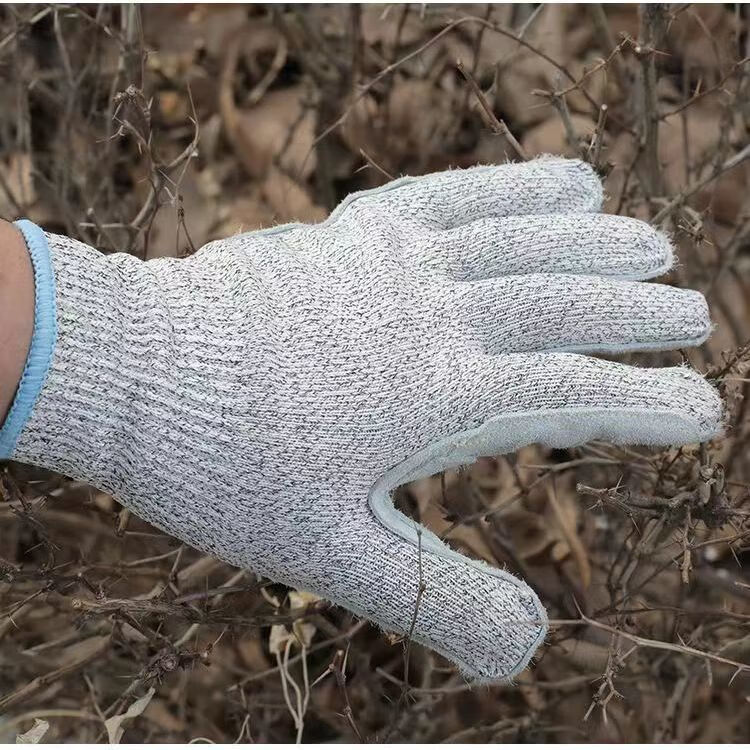 防刺手套防扎手套防割摘板栗牛皮摘花椒杀鱼园艺劳保