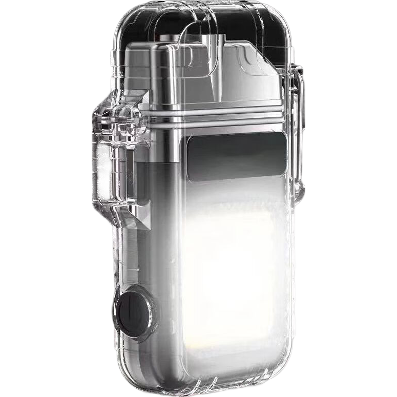 防风打火机充电多功能强光手电筒电子点烟器无明火点烟器安全便携 高亮599K【电热丝打火 大泛光照明】