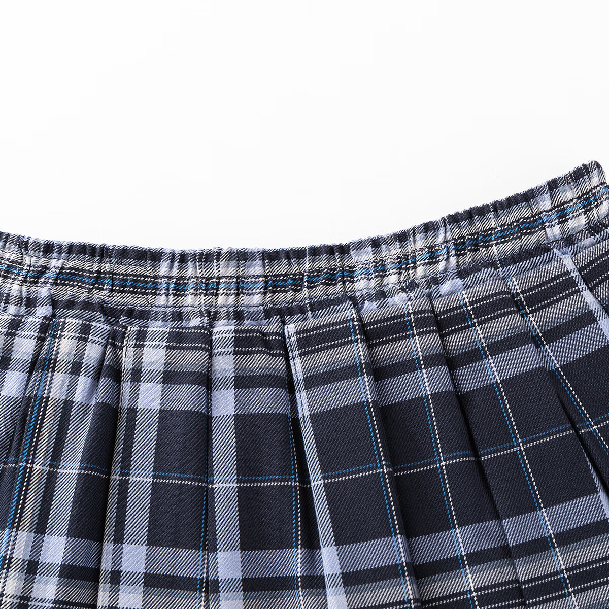 马骑顿梭织半裙 蓝格 150