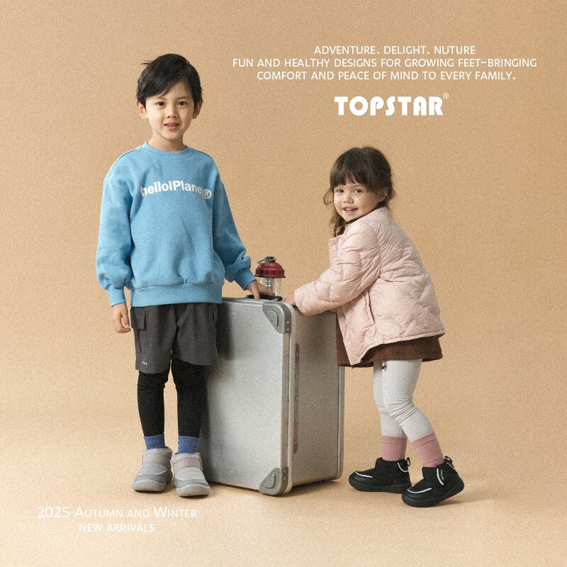 TOPSTAR儿童雪地靴冬季新款女童雪地靴男童加绒保暖宝宝棉鞋 黑色 25 内长16.0cm建议脚长15.0cm