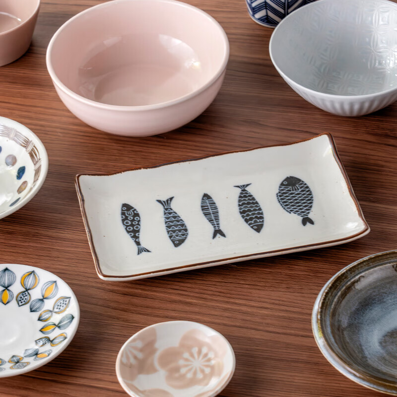 美浓烧(Mino Yaki)【微瑕】日本进口高颜值饭碗味碟餐盘家用陶瓷餐具套装 棕色饭碗2个装