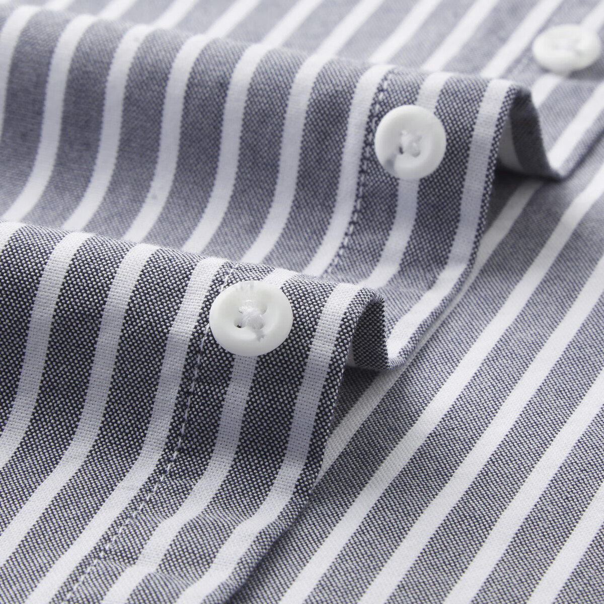 杉杉(FIRS)【100%棉】色织条纹衬衣男小标长袖衬衫男春秋宽松长袖衬衫男 海岩灰 41 180/96A(41)