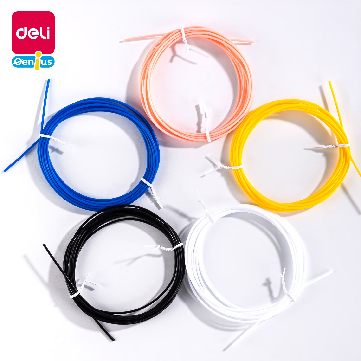 得力3d打印笔耗材低温PCL三d立体画笔专用材料1.75mm儿童涂鸦绘画笔笔芯线材环保适用通用款不烫手学生 【2包共30米】打印耗材5色