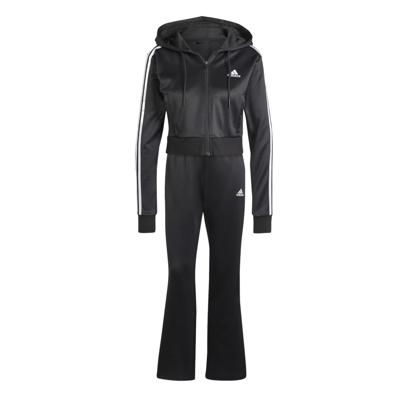 adidas休闲时尚长袖套装女装阿迪达斯官方轻运动 黑色/黑色 S