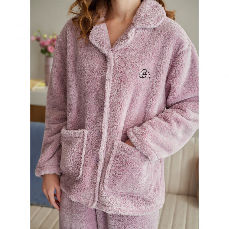 芬腾珊瑚绒睡衣男女士秋冬季套装保暖法兰绒加绒加厚休闲家居服冬天 FJ26940690浅灰 【单男款】 XL 建议:女124-142,男146-165斤