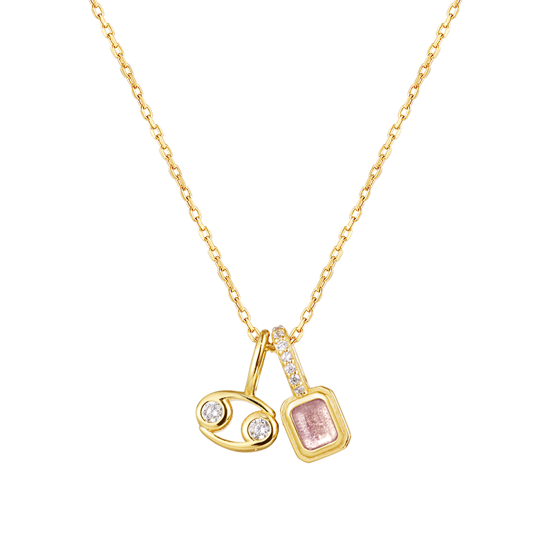 Arsis【明星同款】生辰石12星座符號(hào)吊墜項(xiàng)鏈女百搭鎖骨鏈送女友禮物 生辰石星座符號(hào)項(xiàng)鏈（巨蟹座）