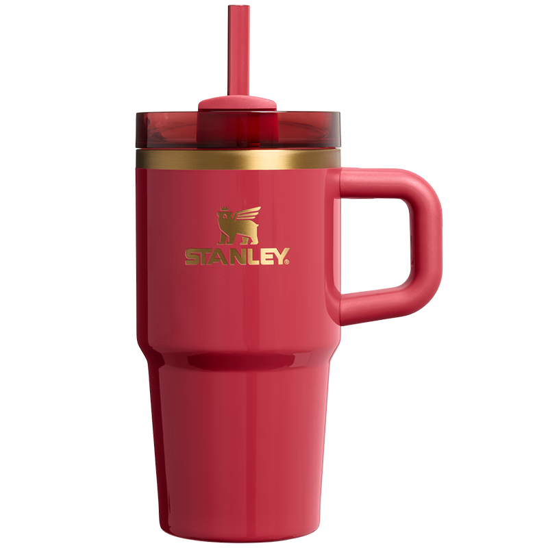 STANLEY保温杯水杯吸管杯大容量不锈钢保温保冷杯38节礼物591ML浆果红