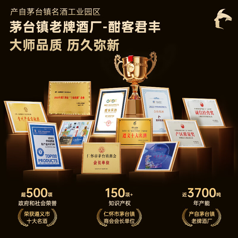 酣客酱香型白酒 老友版 大曲坤沙白酒礼盒  53度 500mL 1瓶 单瓶装 2025版