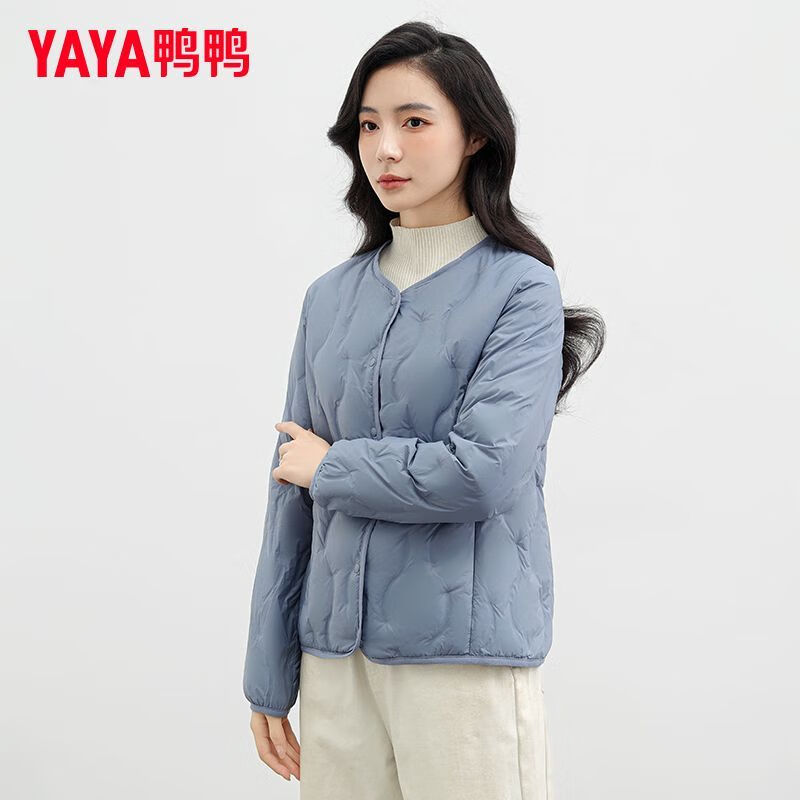 鸭鸭（YAYA）2025秋冬新款羽绒服女百搭休闲简约时尚气质保暖个性短款外套 粉色 S 【95斤以内】