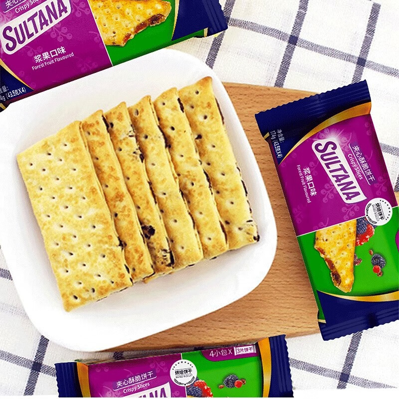 麦维他果悠萃浆果夹心饼干进口休闲儿童解馋小零食早餐点心独立小包装 果悠萃浆果夹心酥脆饼干174gX3袋