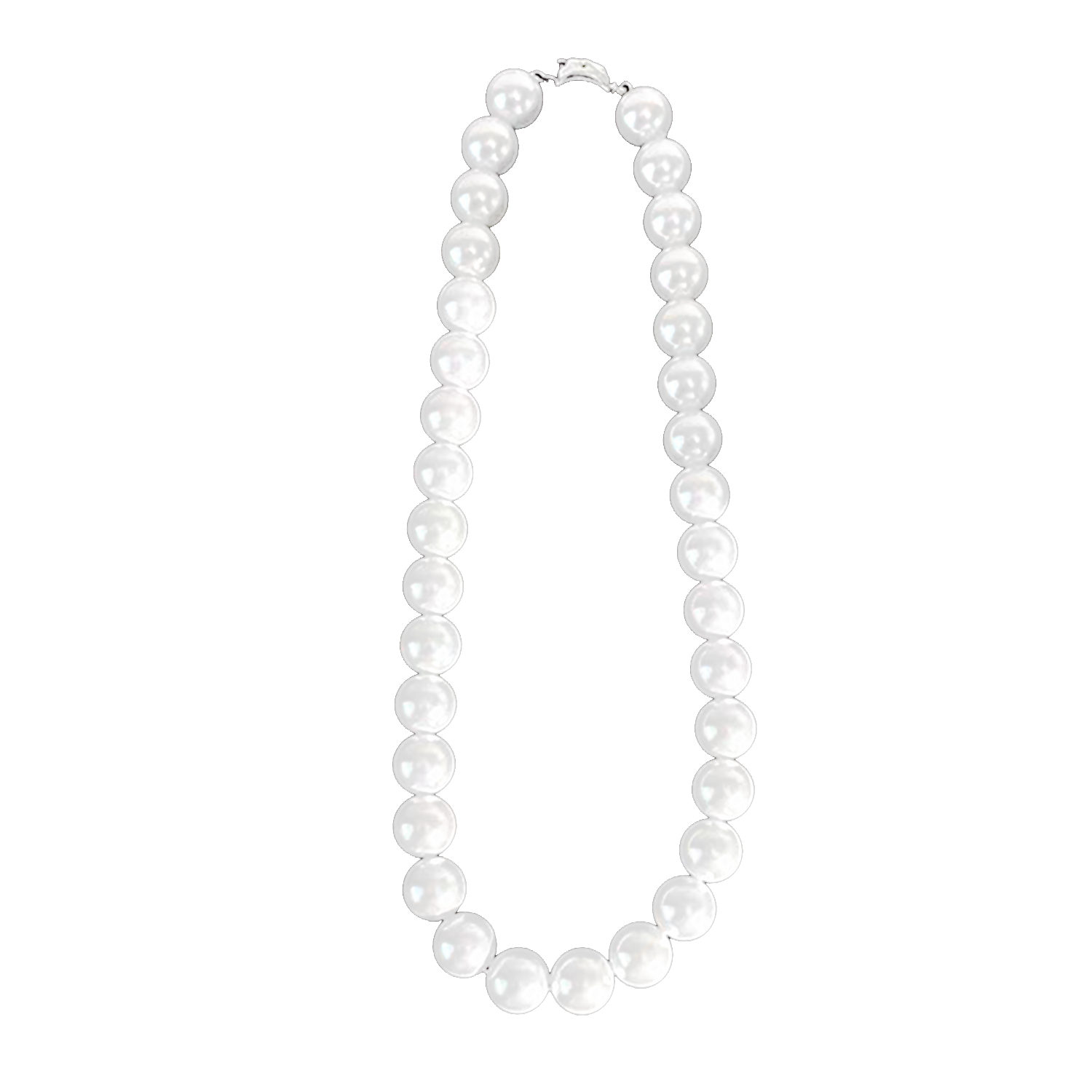 墨利亚贝珠珍珠项链正圆送女友老婆妈妈贝珠炫彩耳钉生日情人节礼物 贝珠8MM项链