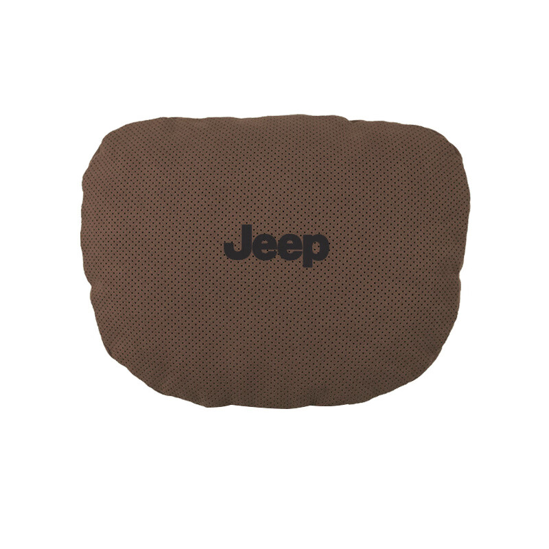 赋行适用吉普jeep指南者自由光自由侠迈巴赫护颈枕头枕汽车用车载座椅 Jeep-米色头枕+腰靠(一套装)