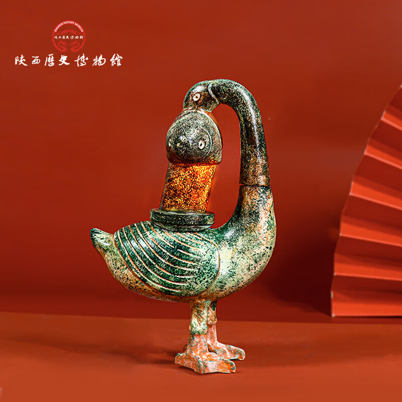 陕西歴史博物館陕历博 彩绘雁鱼铜灯文创冰箱贴发光磁吸 创意磁贴礼盒装西安纪念 雁鱼灯冰箱贴