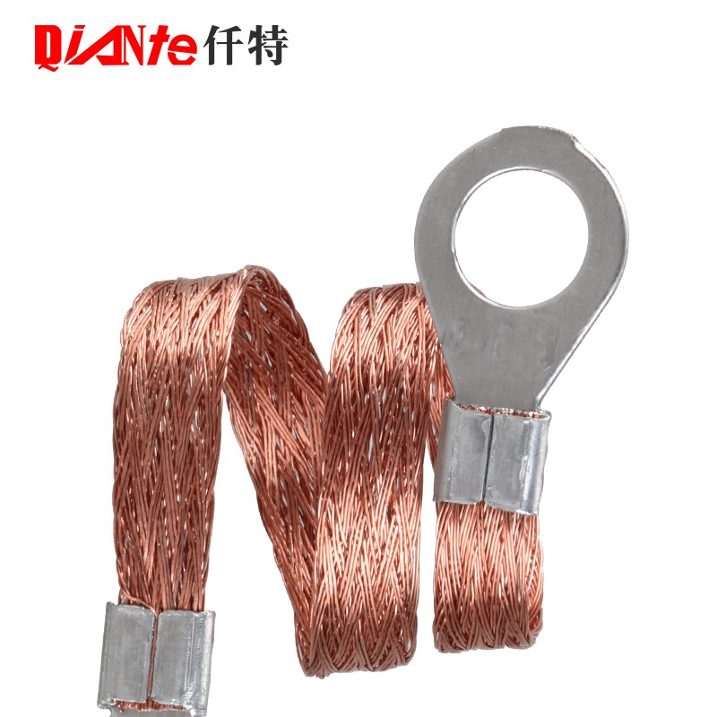 仟特 铜编织带桥架接地线 电箱配电柜过门跨地铜包铝软连接导电扁带