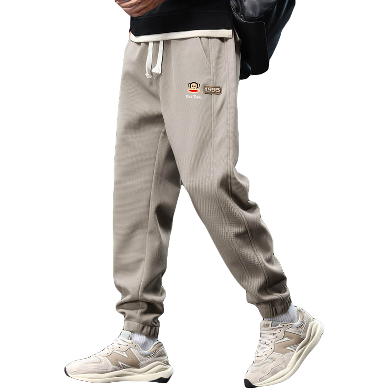 大嘴猴（paul frank）裤子男士秋冬季休闲裤男裤宽松运动小脚束脚卫裤男 黑色 加绒 XL