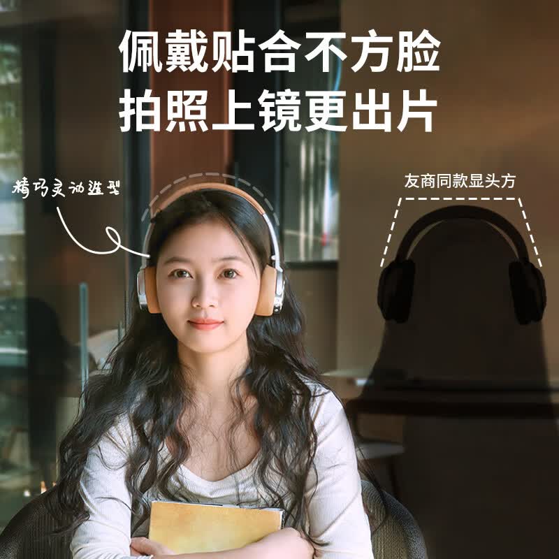 勒姆森（LASMEX）【明星推荐】耳机头戴式无线蓝牙耳机女生高颜值长续航低延迟hifi超高音质易折叠时尚穿搭运动适用 银灰色 小巧轻便 贴合不方脸