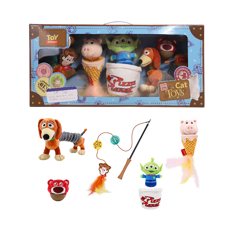 贵为（GiGwi）春节送礼猫咪玩具狗狗玩具迪士尼玩总限定礼盒自嗨逗猫棒宠物用品 玩具总动员猫玩具套装