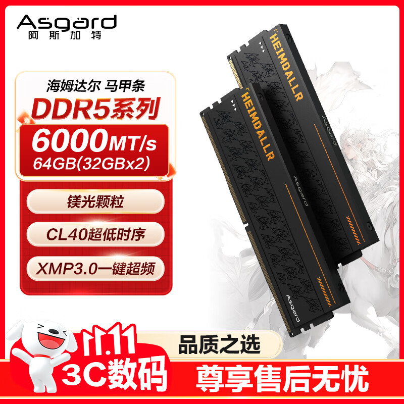 ˹أAsgard64GB(32GBx2) DDR5 6000 ̨ʽڴ ķ  þ CL40 ں