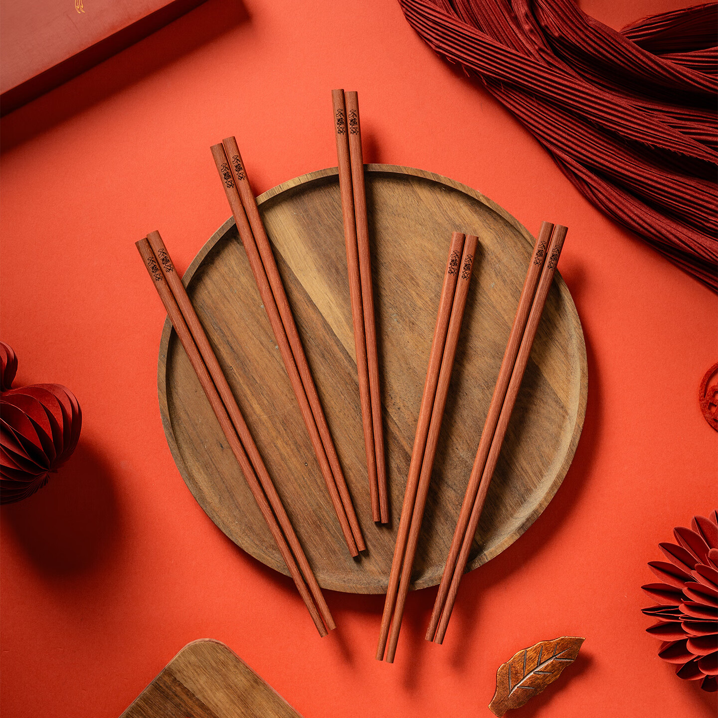 木雅轩高档花梨木筷子食品接触用实木筷家用无漆无蜡原木筷 20双礼盒套装