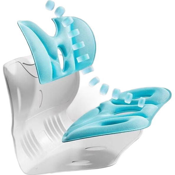 护腰坐姿椅儿童学生矫正坐垫办公室座椅靠垫一体久坐神器护脊美臀 灰色