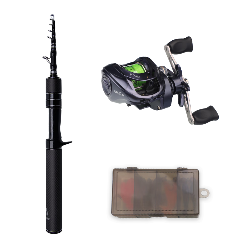 泰戈超短微物伸縮路亞竿便攜旅行多節(jié)釣魚竿1.8米槍柄左手水滴輪套裝