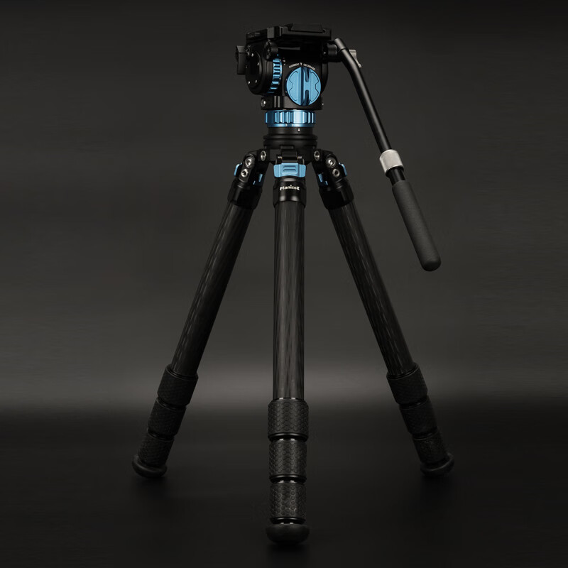 仕宏动平衡液压云台6档8kg摄像机稳定器专业单反相机摄影三脚架云台 蓝色色液压云台+三脚架