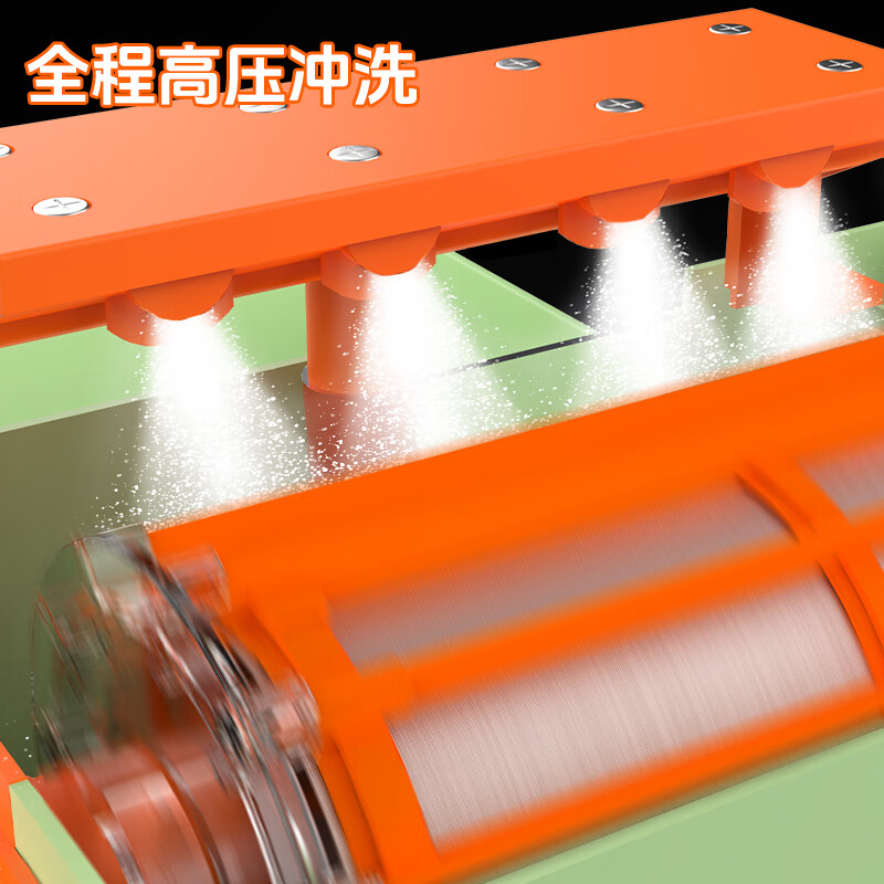 栗多鱼家用鱼缸反冲洗转鼓微滤机周转箱不锈钢网自动水循环清洁过滤箱 绿色侧面出水 过滤滚筒300目（适合3000L流量）