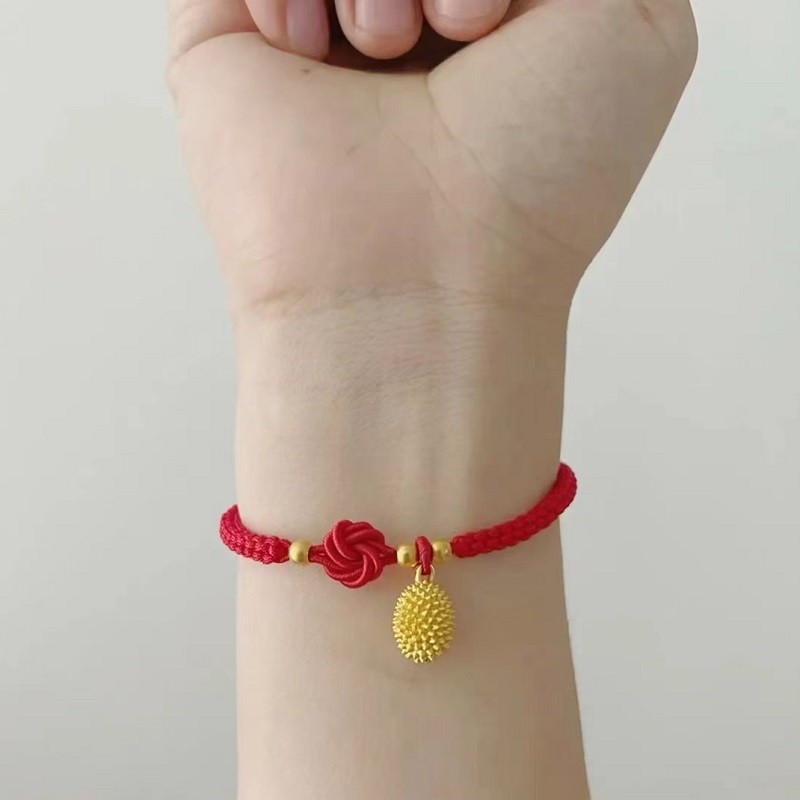 lpez老凤凰黄金榴莲吊坠锁骨挂坠999足金情人节送女友