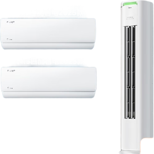 美的空调酷省电套装 变频冷暖 一级能效 节能省电 卧室客厅1.5匹空调挂机3匹柜机组合两室一厅