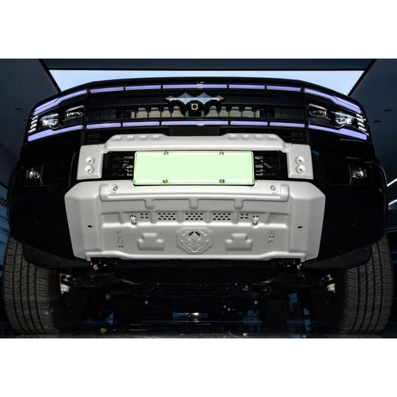 丽田骏玺2325款智驾版方程豹5前杠护板方程豹5牛栏灯架推沙板后电机 5点3mmG2合金前杠护板银白色 方程豹豹52023-2024款23-24款方程豹5