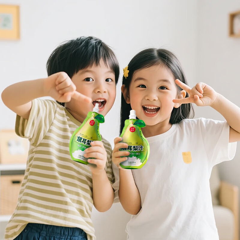 小碗良食果汁饮料果蔬汁银耳梨汁无添加鲜榨婴儿宝宝儿童成人整箱礼盒装 2箱(100ml*10袋/箱)