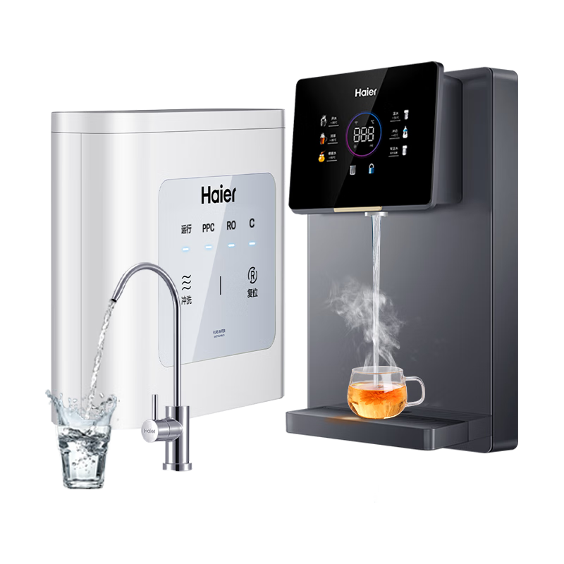 ���ڲ�����������Haier����ˮ�����ó���1200G����ĸӤRO����͸ֱ����ˮ������һ����ͱ߹�ڹ�ʽ���߻�������ˮȫ����װ �Ųʴ������߻�+TOP��ˮ�� 1997.5Ԫ(������)
