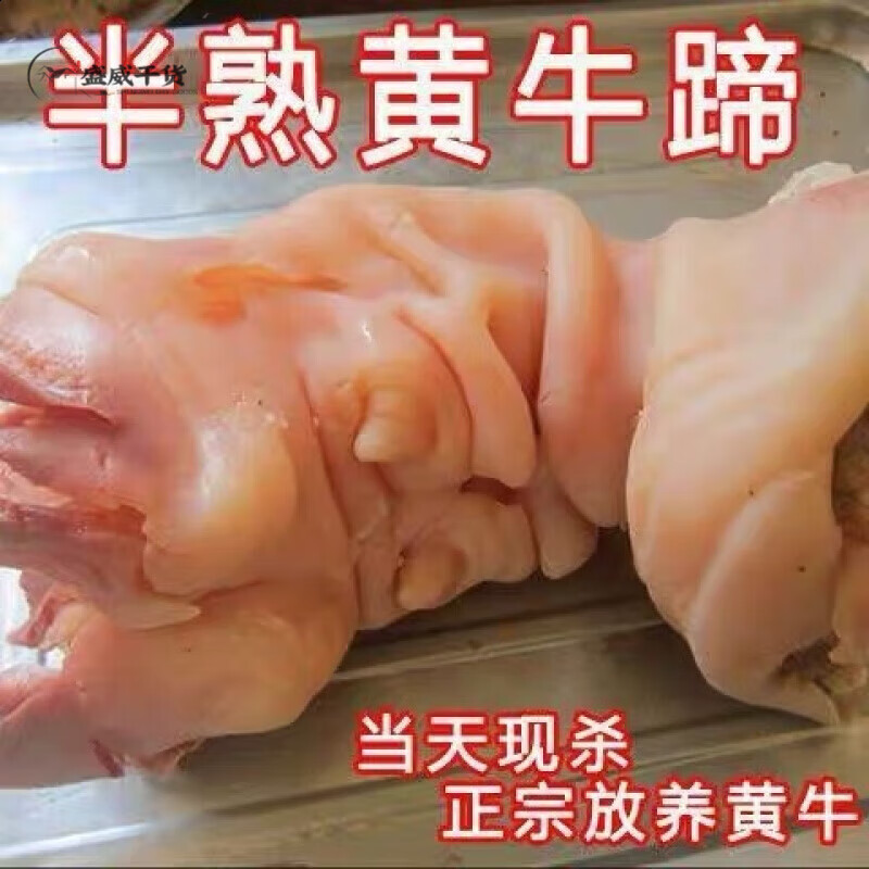 正宗剔骨剃筋牛蹄去骨牛蹄牛肉黄牛清真整只新鲜牛脚牛筋蹄筋脱骨 剔骨蹄筋牛蹄皮【净重5.01斤】+