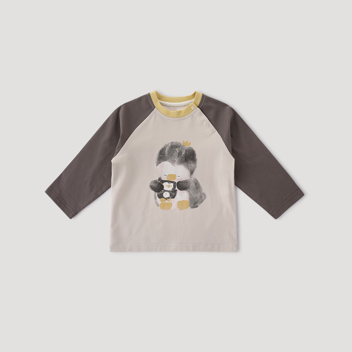 巴厘小猪儿童T恤秋季2025新款宝宝上衣长袖秋款男童休闲体恤洋气女童衣服 雾灰 90