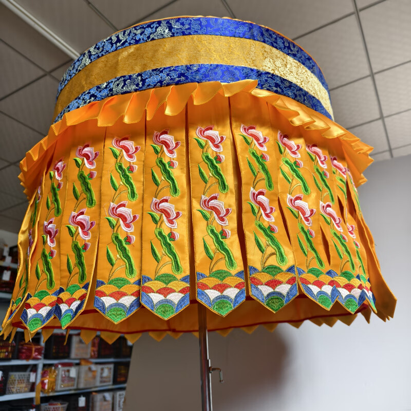 藏式宝顶华盖 佛堂装饰品佛顶盖子藏式刺绣法会上佛顶华盖伞盖寺院