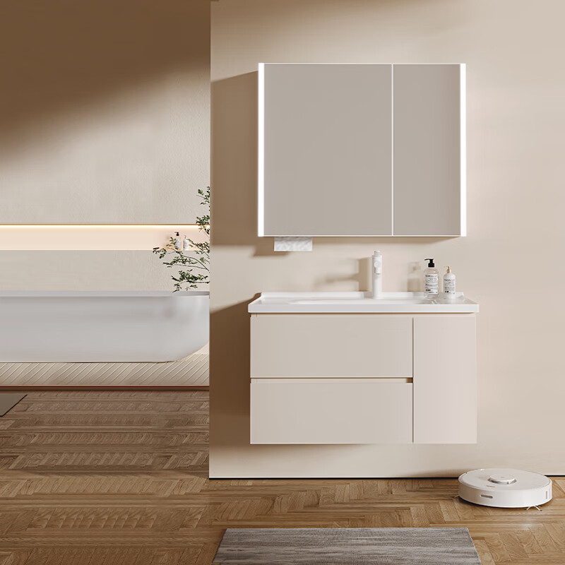 惠达（HUIDA）智能浴室柜陶瓷一体盆卫生间洗脸盆柜组合S66M【免费送装】 90cm