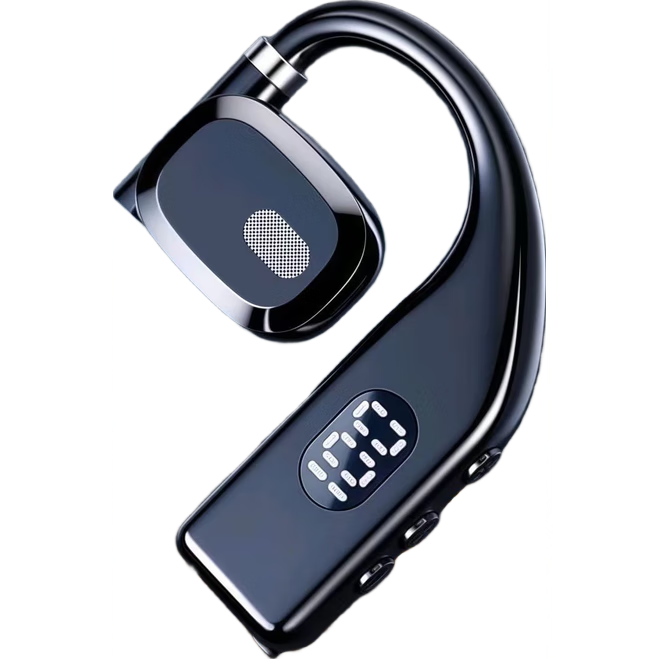 孤豹 【左右耳旋转】手机通用款2025无线蓝牙耳机智能数显超长待机续航挂耳式跑步适用于华为苹果通用 黑色【高清通话】左右耳通用