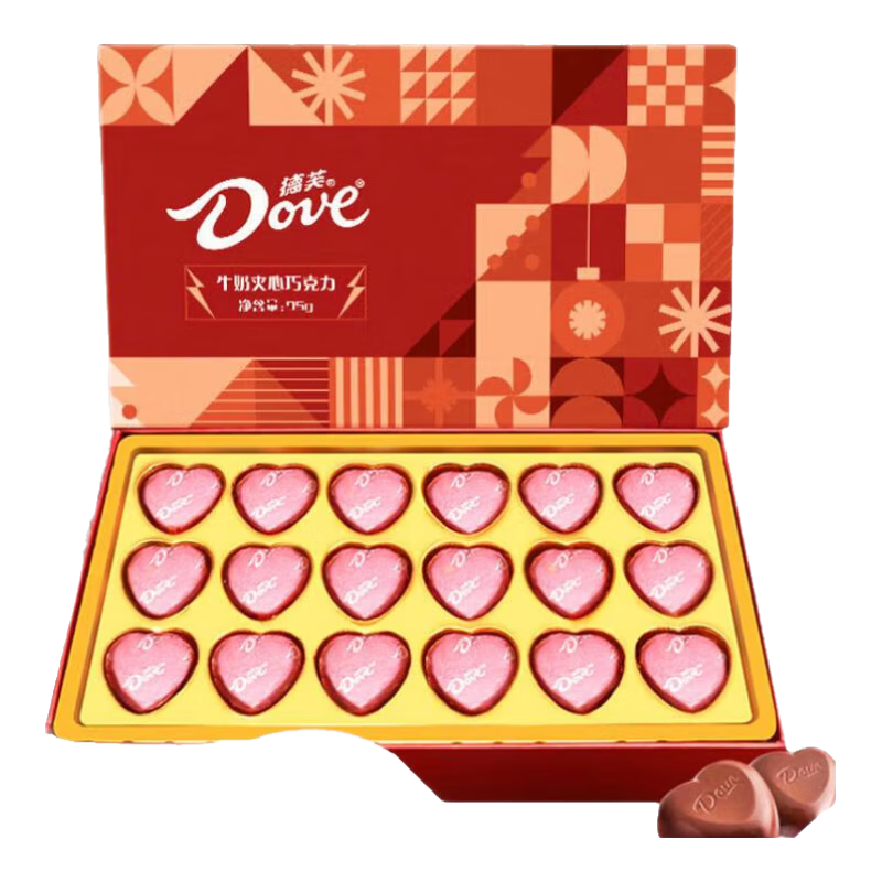 德芙（Dove）巧克力糖果礼盒生日情人节礼物女生送老婆女友tzt 德芙心语礼盒95g