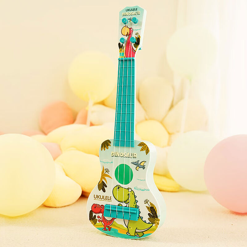 俏娃寶貝兒童吉他可彈奏尤克里里寶寶36歲啟蒙玩具男孩子生日禮物 恐龍主題尤克里里