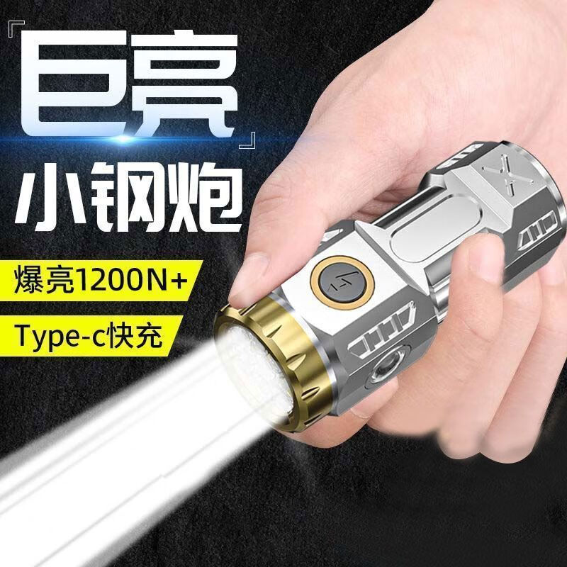 LZJV【领新款】德国进口手电筒便携式户外可充电登山家用潮流多功能灯 单数据线一根