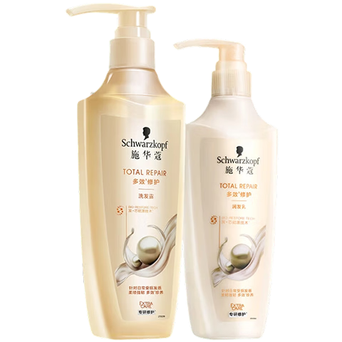 施华蔻（Schwarzkopf）洗发水防脱育发控油柔顺洗发露去屑修护蓬松清爽生姜滋养洗头膏 多效修护洗发水600ml+护发素400ml