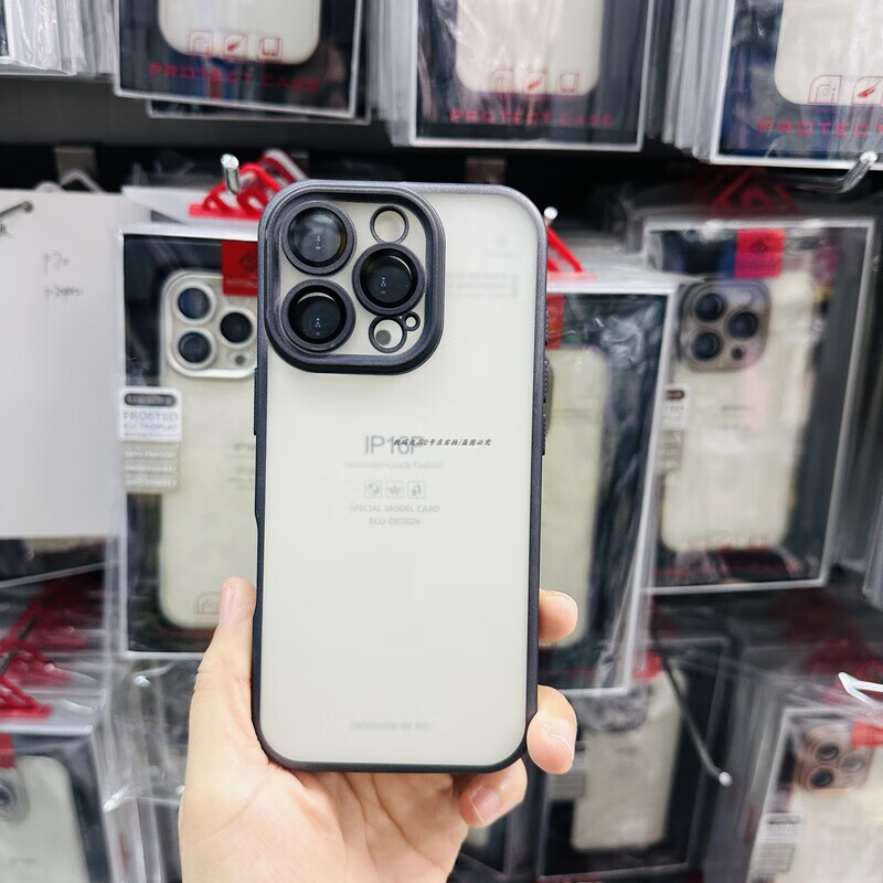 卡思特磨砂电镀手机壳适用于ip16pro镜头膜钛金属感14M保护壳新品 黑色 iPhone 14 Pro Max