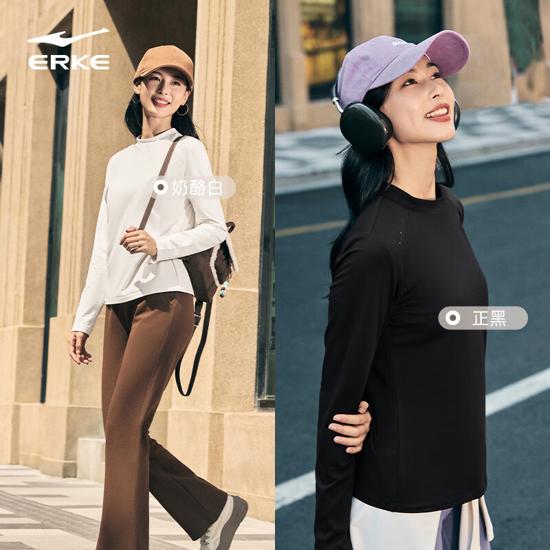 鸿星尔克女士卫衣2025冬季新款男衣服加绒保暖情侣套头衫 正黑 S