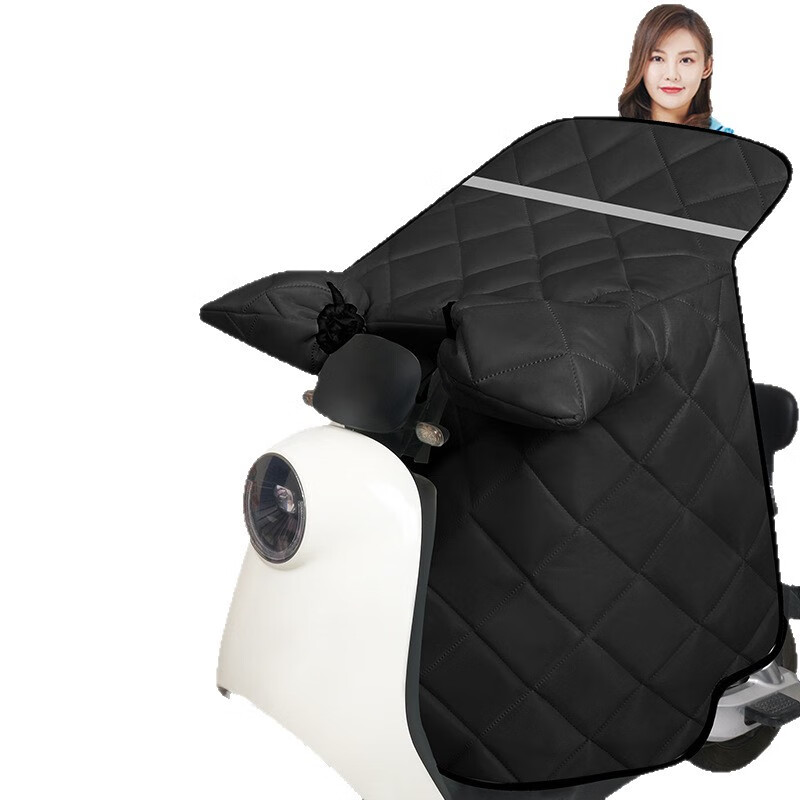 【精选】电动车挡风被冬季加绒加厚防风保暖夜间反光电瓶车挡风罩 畅销型【大侧护绒里加厚保暖】米暴富兔 均码