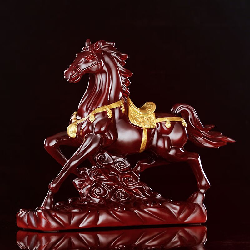 OYKTN马摆件家居客厅酒柜装饰品办公室桌面摆设公司开业礼品工艺品 小号(马到成功)