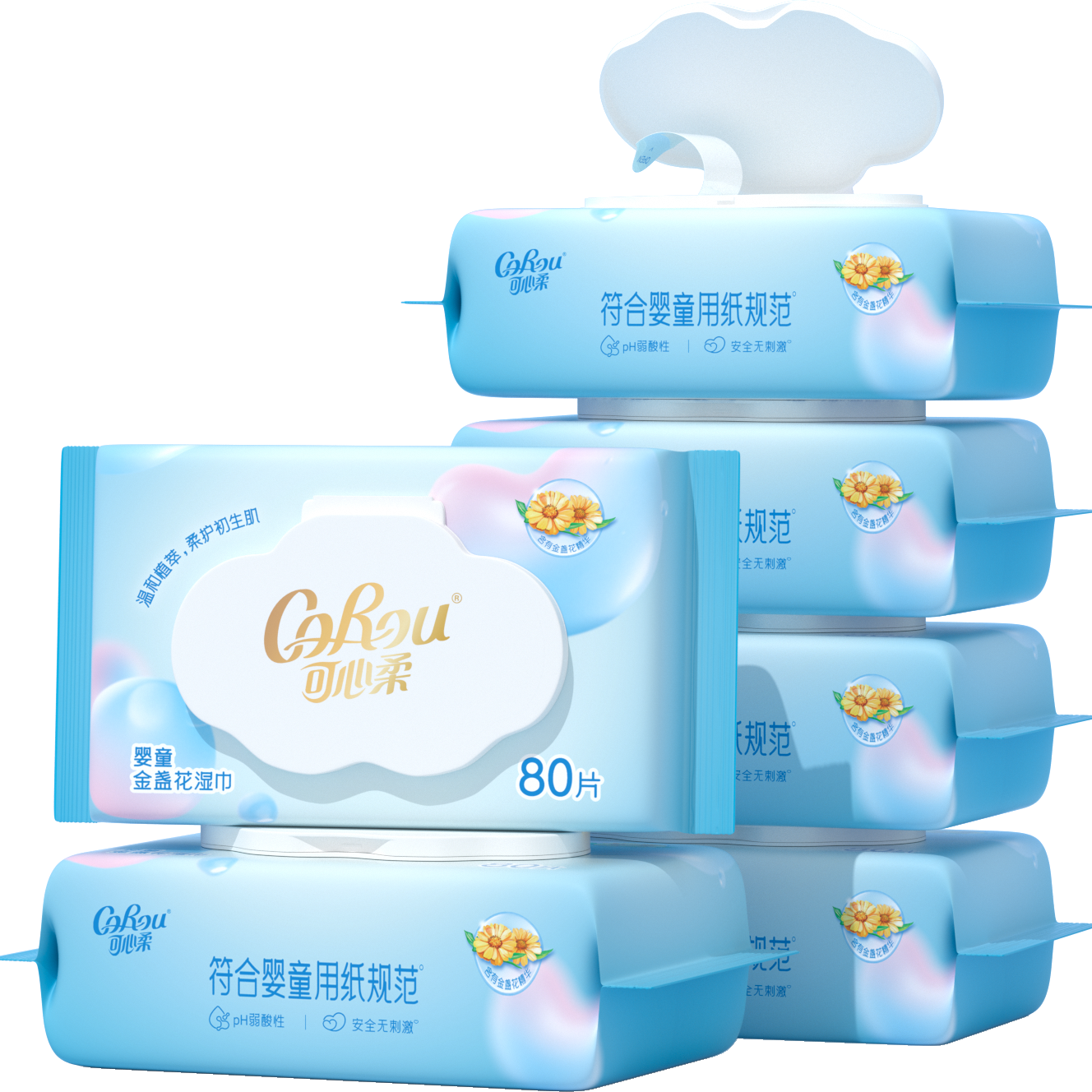 �����ᣨCOROU��ʪ�� 80��*6�� Ӥ���ֿ�ƨר��ʪ�� ʪֽ�� EDI��ˮ���� ����