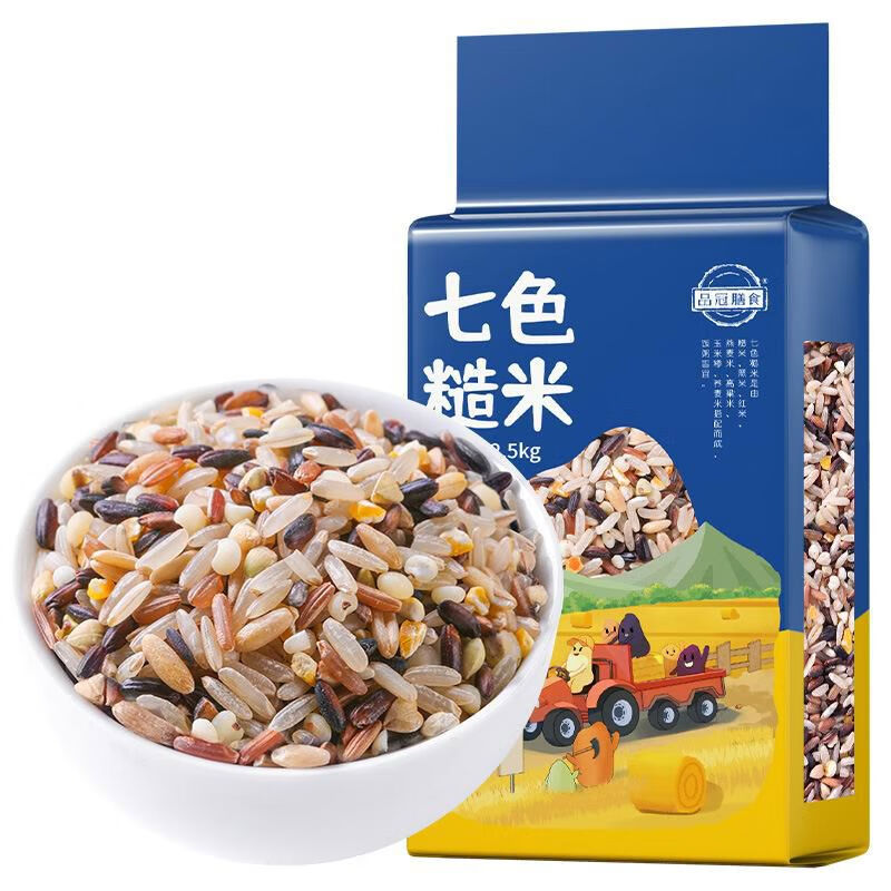 品冠膳食七色糙米5斤糙米红米黑米燕麦米荞麦高梁玉米糁一件 七色糙米5斤真空装