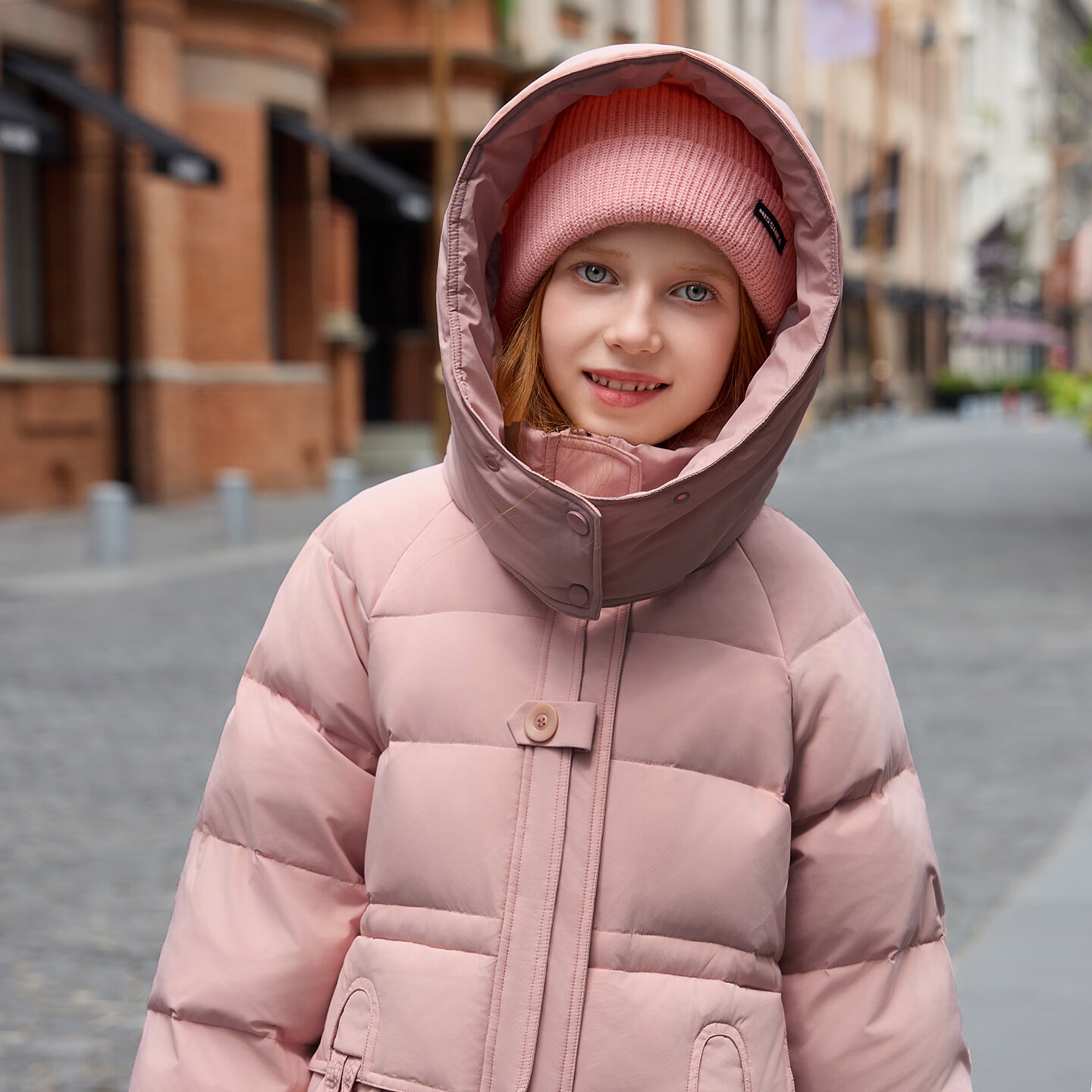 ABC KAIA儿童长款羽绒服女童2025新款中大童过膝加厚韩版洋气童装冬季外套 粉色 140